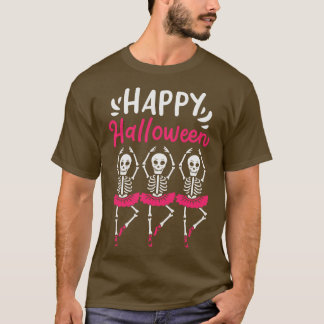 ハロウィーンバレエダンサー不気味スケルトン Tシャツ