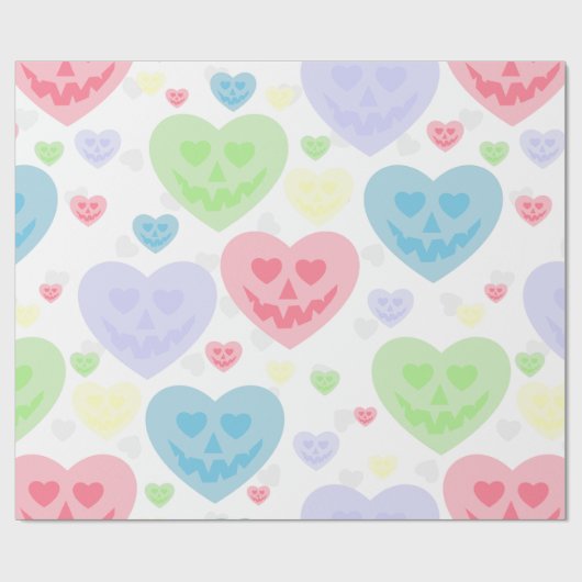 ハロウィーンバレンタインパステルゴシック不気味ハート ラッピングペーパー (フラット)