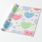ハロウィーンバレンタインパステルゴシック不気味ハート ラッピングペーパー (アンロールド)