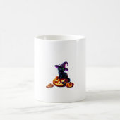 ハロウィーンバンゴッホ星空のナイトブラックキャットカボチャ コーヒーマグカップ (中央)