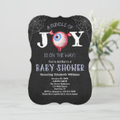 ハロウィーンバンドルの喜び不気味な目の赤ちゃんシャワー 招待状 (スタンド正面)