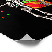 ハロウィーンバースデーパーティードレーティングスケルトン誕生日 ポスター (角)