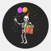ハロウィーンバースデーパーティードレーティングスケルトン誕生日 ラウンドシール (正面)