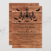 ハロウィーンバーンシャンデリア結婚式招待状 招待状 (正面/裏面)