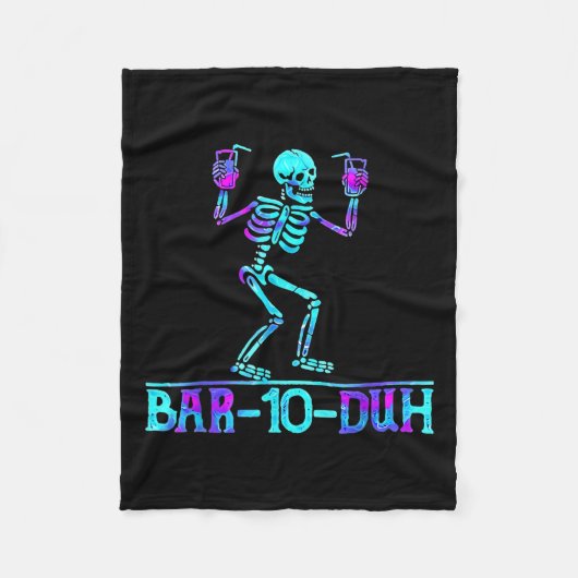 ハロウィーンバー10ドゥー骨格飲み衣装 フリースブランケット (正面)