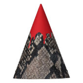 ハロウィーンパイソンのスネークスキン – 血を滴らせるゴリー パーティーハット (正面)