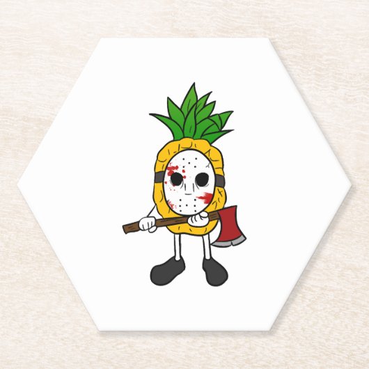 ハロウィーンパイナップル ペーパーコースター (正面)