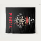 ハロウィーンパイレーツスカルクロスボーンいかり タペストリー (正面(横))