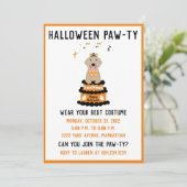 ハロウィーンパウィーティゴールデンレトリバードッグ 招待状 (スタンド正面)