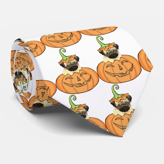 ハロウィーンパグ ネクタイ (ロール)