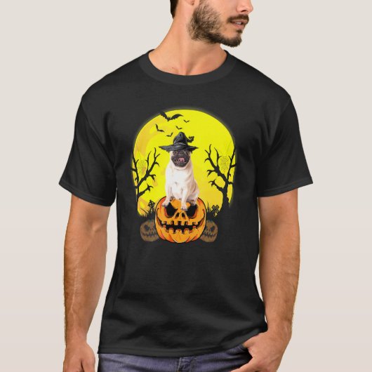 ハロウィーンパグ Tシャツ (正面)