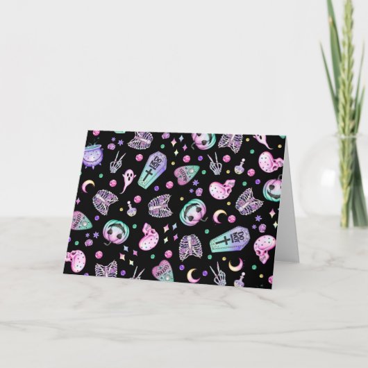 ハロウィーンパステルゴシックの薬局と墓地 カード (正面)