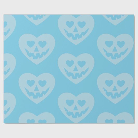 ハロウィーンパステルゴシックバレンタインデイックハートブルー ラッピングペーパー (フラット)