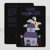 ハロウィーンパステルゴシック幽霊のよく出るハウス シーズンカード (正面/裏面)