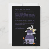 ハロウィーンパステルゴシック幽霊のよく出るハウス シーズンカード (裏面)