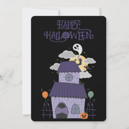 ハロウィーンパステルゴシック幽霊のよく出るハウス シーズンカード