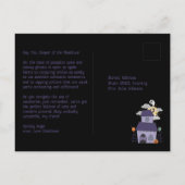 ハロウィーンパステルゴシック幽霊のよく出るハウス ポストカード (裏面)