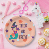 ハロウィーンパステルマーメイドウィッチトリックまたはトリート ペーパープレート (パーティー)