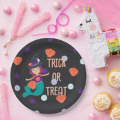ハロウィーンパステルマーメイドウィッチトリックまたはトリート ペーパープレート (パーティー)