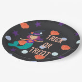 ハロウィーンパステルマーメイドウィッチトリックまたはトリート ペーパープレート (アングル)