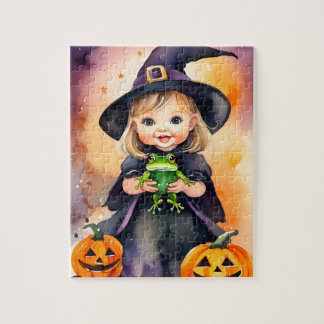 ハロウィーンパズルかわいい小さな魔女 ジグソーパズル