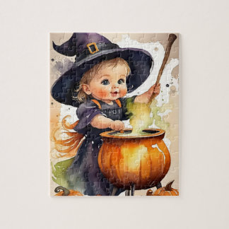 ハロウィーンパズルかわいい小さな魔女 ジグソーパズル