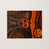 ハロウィーンパズル – パンプキンスケルトン"悲鳴" ジグソーパズル (横)