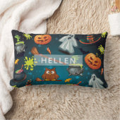 ハロウィーンパタパーソナライズされたーン ランバークッション (ブランケット)