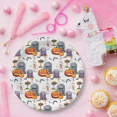 ハロウィーンパターオン ペーパープレート (パーティー)