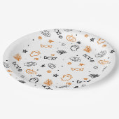 ハロウィーンパターンの背景 ペーパープレート (アングル)