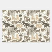 ハロウィーンパターンウィッチハットキャットスパイダー3ニュートラル ラッピングペーパーシート (正面2)