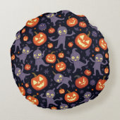 ハロウィーンパターンクッション ラウンドクッション (裏面)