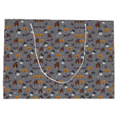 ハロウィーンパターングレー ラージペーパーバッグ (裏面)