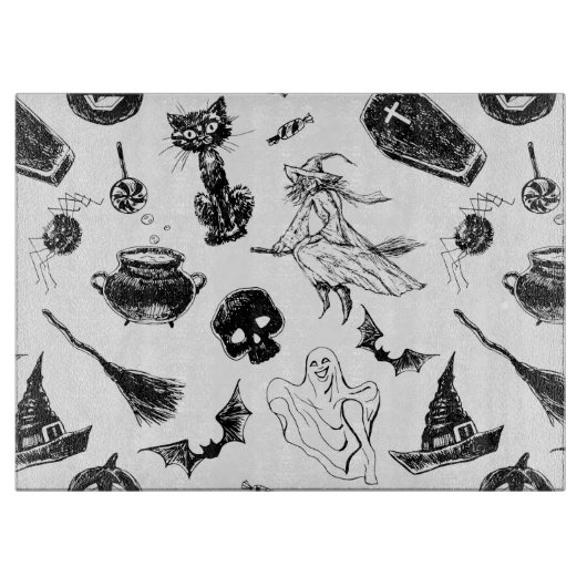 ハロウィーンパターンデザイン カッティングボード (正面)