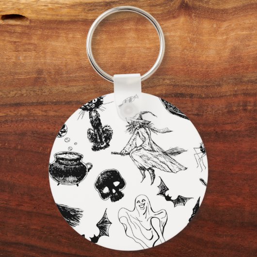ハロウィーンパターンデザイン キーホルダー (正面)