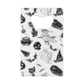 ハロウィーンパターンデザイン クレジットカード栓抜き (裏面)