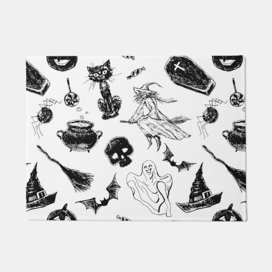 ハロウィーンパターンデザイン ドアマット (正面)