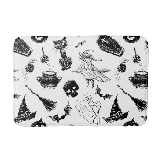 ハロウィーンパターンデザイン バスマット (正面)