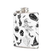 ハロウィーンパターンデザイン フラスク (左)