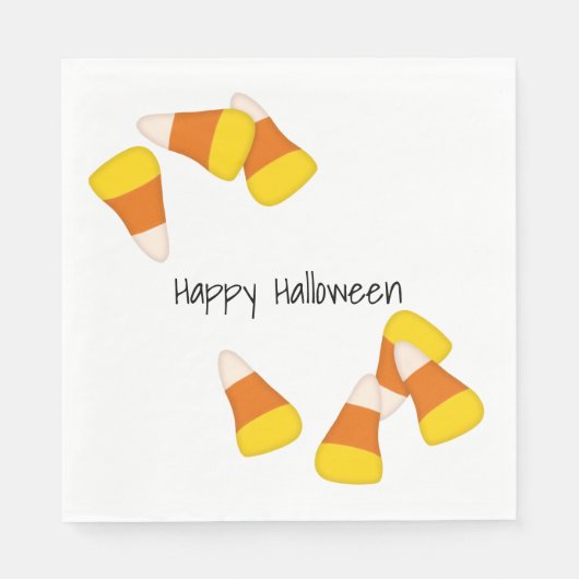 ハロウィーンパターンランダムキャンディーコーンのピース スタンダードランチョンナプキン (正面)