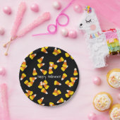 ハロウィーンパターンランダムキャンディーコーンのピース ペーパープレート (パーティー)
