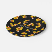 ハロウィーンパターンランダムキャンディーコーンのピース ペーパープレート (アングル)