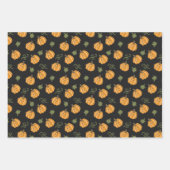 ハロウィーンパターン幽霊とカボチャ ラッピングペーパーシート (正面2)