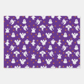 ハロウィーンパターン幽霊カボチャクモの巣 ラッピングペーパーシート (正面3)