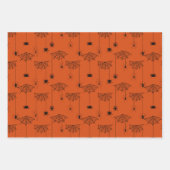 ハロウィーンパターン幽霊カボチャクモの巣 ラッピングペーパーシート (正面2)