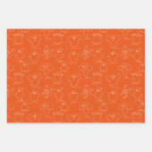 ハロウィーンパターン幽霊カボンプキンズスパイダーウェブ ラッピングペーパーシート (正面2)