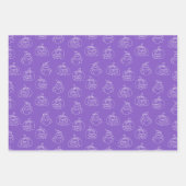 ハロウィーンパターン幽霊カボンプキンズスパイダーウェブ ラッピングペーパーシート (正面)