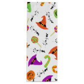 ハロウィーンパターン白い背景 ワインギフトバッグ (正面)