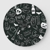 ハロウィーンパターン1 ラージ壁時計 (正面)