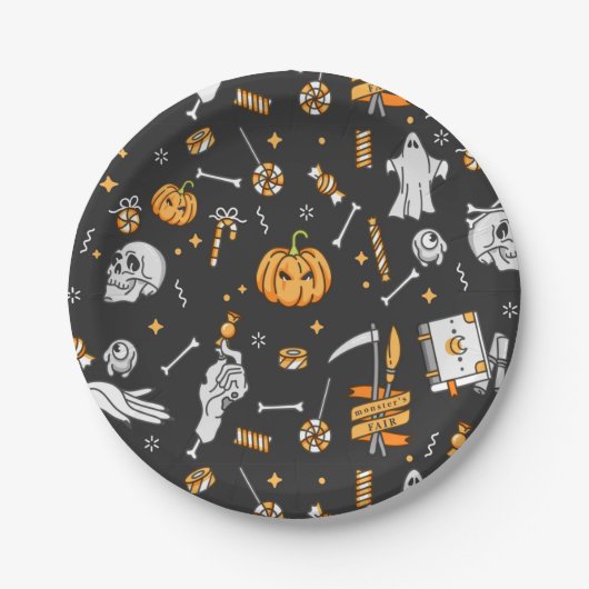 ハロウィーンパターン2 ペーパープレート (正面)